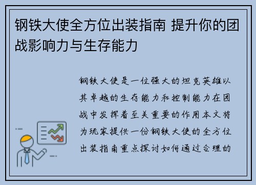 钢铁大使全方位出装指南 提升你的团战影响力与生存能力